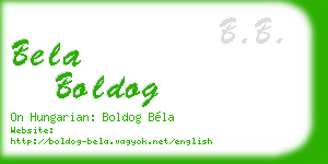 bela boldog business card